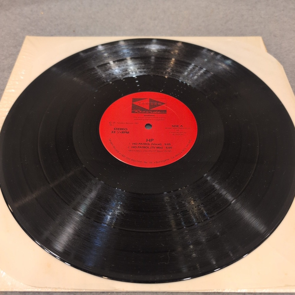 HP Ho Patrol and Skull 12" Vinyl Single Tandem Records 1989 TR-11 Hip Hop VG+ - Picture 6 of 6